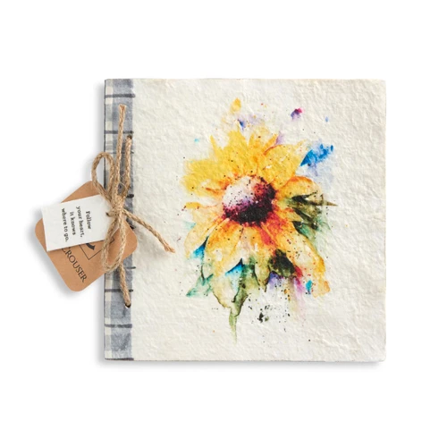 Sunflower Paper Mache Journal - 6.5in slide 