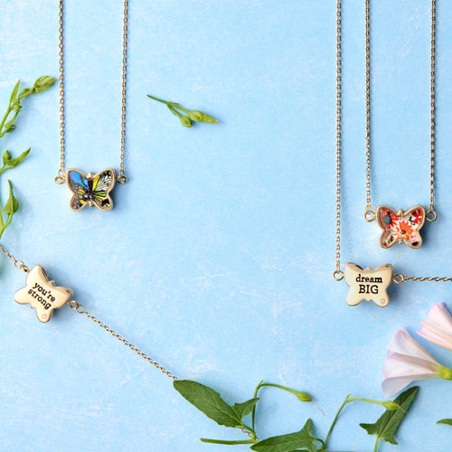 Dream Big Artful Butterfly Necklace - 16in(+2in extender) slide 