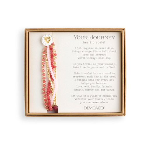 Blush Pink Beaded Love Bracelet - 7in slide 