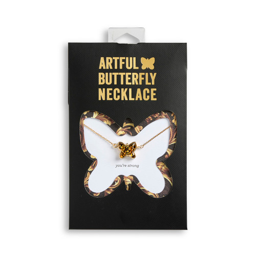 You're Strong Artful Butterfly Necklace - 16in(+2in extender) slide 