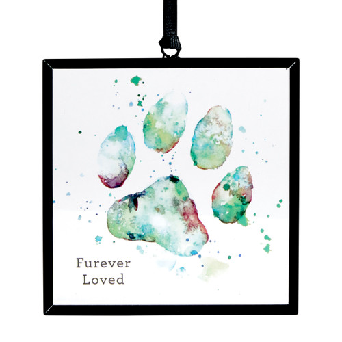 Teal Paw Print Suncatcher - 3x3in slide 