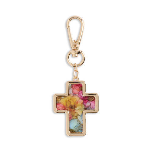 Gold Love Artful Crosses Bag Charm 4" slide 