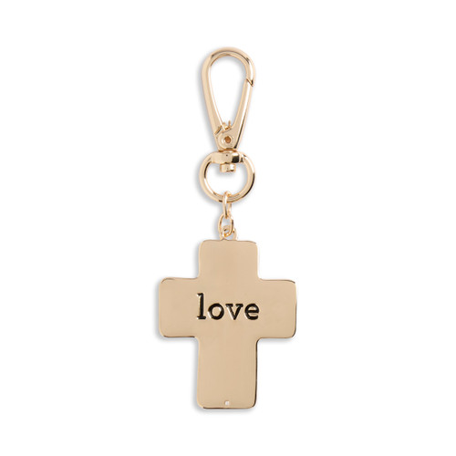 Gold Love Artful Crosses Bag Charm 4" slide 