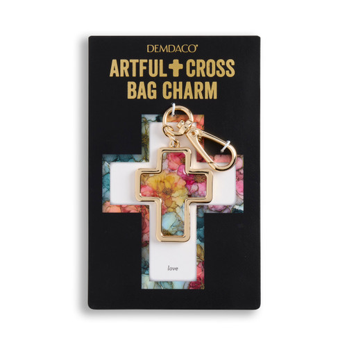 Gold Love Artful Crosses Bag Charm 4" slide 