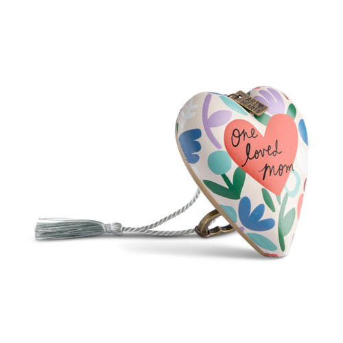 One Loved Mom Soft Pink Recordable Art Heart 3.5" x 3.5" by Ampersand Design Studio slide 