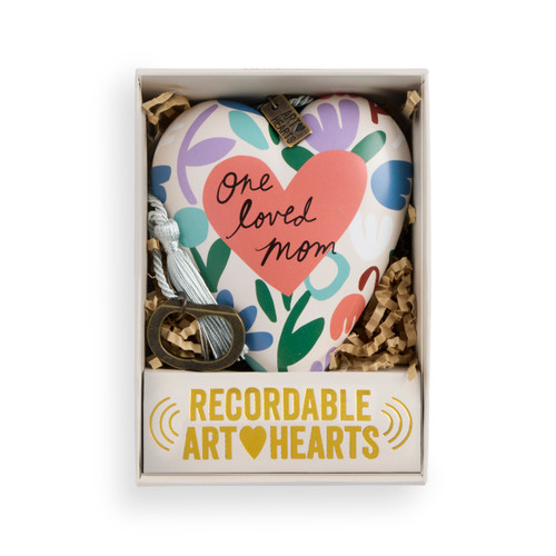 One Loved Mom Soft Pink Recordable Art Heart 3.5" x 3.5" by Ampersand Design Studio slide 