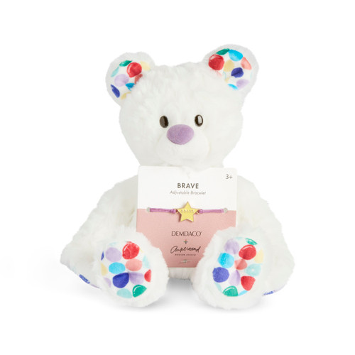 Brave Dots White and Purple Stuffed Animal 6" + Jewelry by Ampersand Design Studio slide 