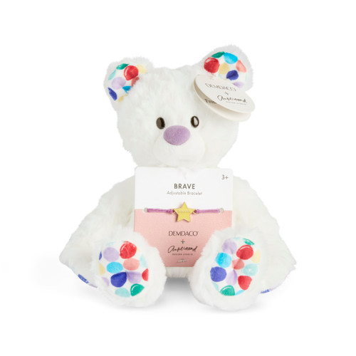 Brave Dots White and Purple Stuffed Animal 6" + Jewelry by Ampersand Design Studio slide 