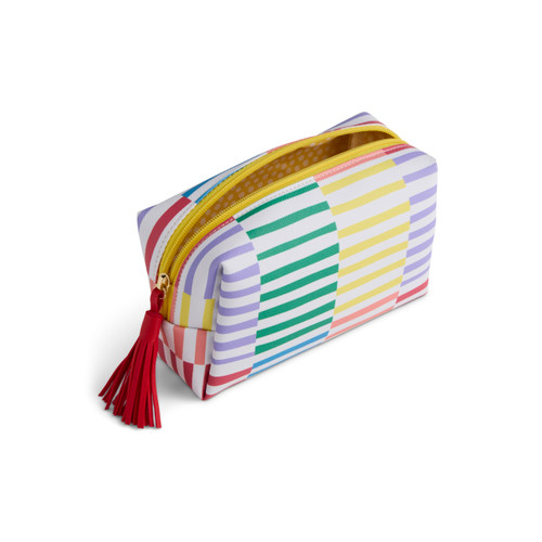 Boldly Striped Multi Color Quilted Zip Pouch 7" x 2.5" x 4.5" by Ampersand Design Studio slide 