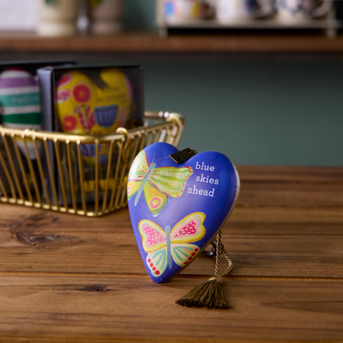 Blue Skies Ahead Art Heart 3.5" x 3.5" by Ampersand Design Studio slide 