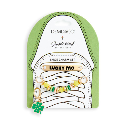 Set of 3 Lucky Clover Gold and Green Shoe Charms Long 2.5", Short 1.5" by Ampersand Design Studio slide 