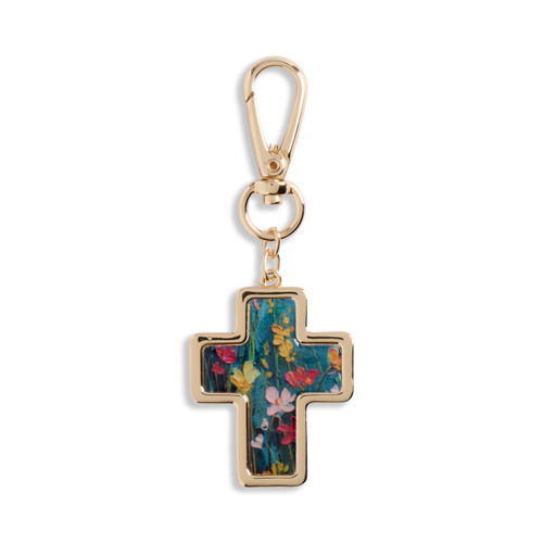 Gold Blessed Artful Crosses Bag Charm 4" slide 