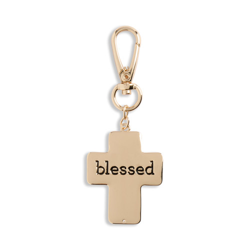 Gold Blessed Artful Crosses Bag Charm 4" slide 