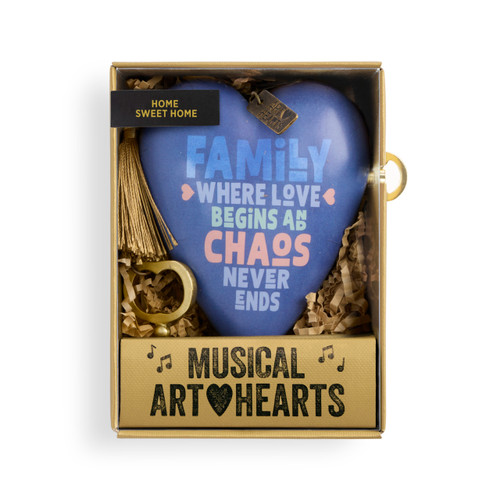 Family Blue Musical Art Heart 3.5" x 3.5" by Jennifer Heynen slide 