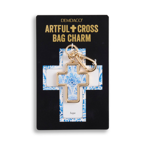 Gold Hope Artful Crosses Bag Charm 4" slide 