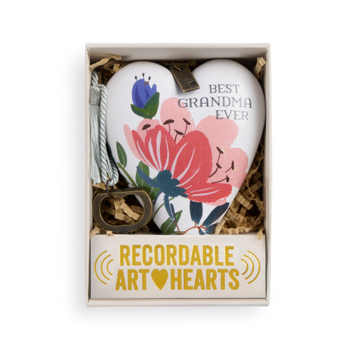 Best Grandma Ever Pink Recordable Art Heart 3.5" x 3.5" by Craig Lueck slide 