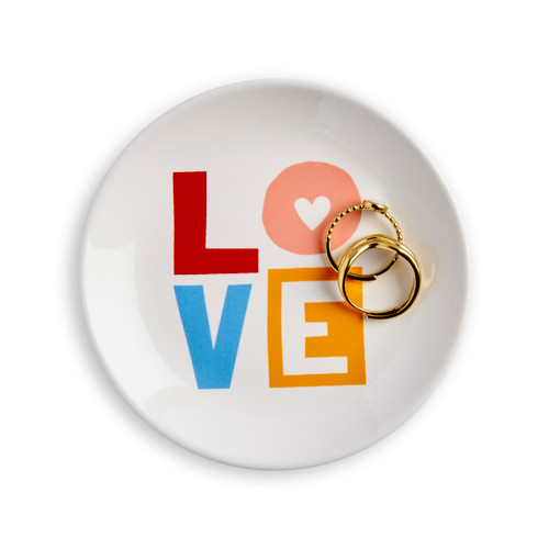 Love Off White Trinket Dish 4" by Ampersand Design Studio slide 