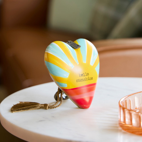 Hello Sunshine Gold Recordable Art Heart 1.5" by Ampersand Design Studio slide 