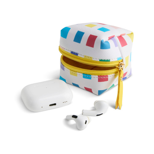 Playful Check Multi Color Earbud Case 3" x 3" by Ampersand Design Studio slide 