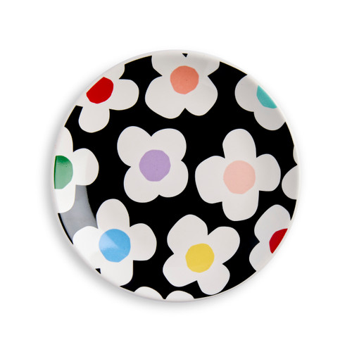 Floral Toss Black and White Trinket Dish 4" by Ampersand Design Studio slide 