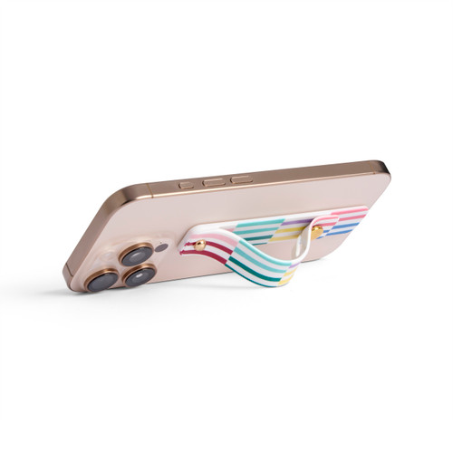 Boldly Striped Cream Phone Grip Kickstand Strap 4" by Ampersand Design Studio slide 
