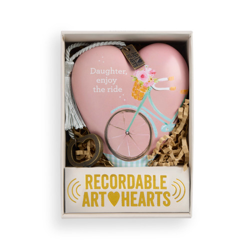 Daughter Enjoy the Ride Pink Recordable Art Heart 3.5" x 3.5" slide 
