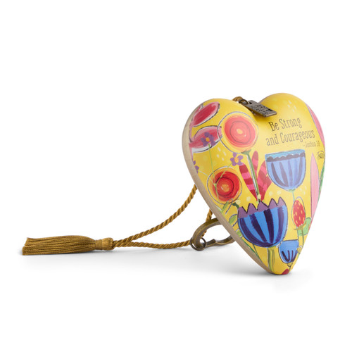 Stong and Courageous Yellow Art Heart 3.5" x 3.5" by Jennifer Heynen slide 