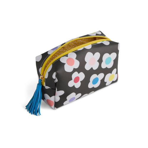 Cheerful Daisy Multi Color Quilted Zip Pouch 7" x 2.5" x 4.5" by Ampersand Design Studio slide 