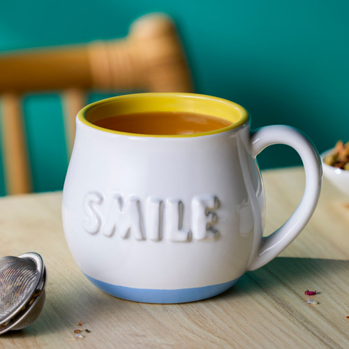 Smile Sculpted White Mug 14oz. by Emeline slide 