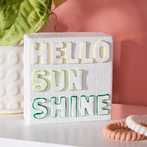 Hello Sunshine Sculpted White Shadowbox 4" by Emeline slide 