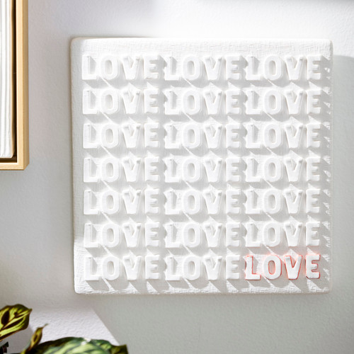 Love Love Love Sculpted White Wall Art 10" by Emeline slide 