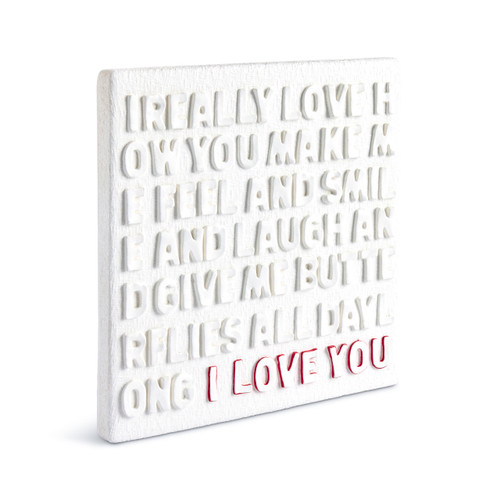 Love How You Make Me Feel Sculpted White Wall Art 10" by Emeline slide 