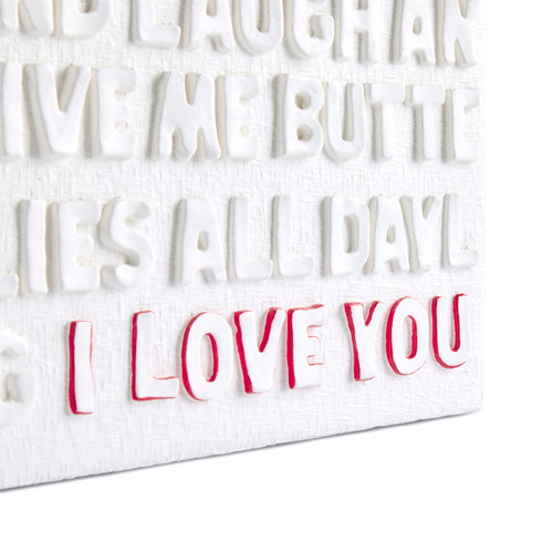 Love How You Make Me Feel Sculpted White Wall Art 10" by Emeline slide 