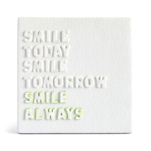 Smile Sculpted White Wall Art 10" by Emeline slide 