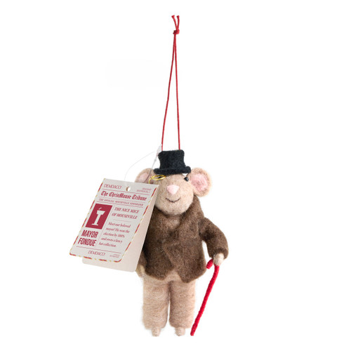 Mayor Fondue Mouse Ornament - 5in slide 