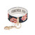 An expanded pink and navy floral print wrist strap with gold metal accents. Inside reads "True. Forever. Friend".