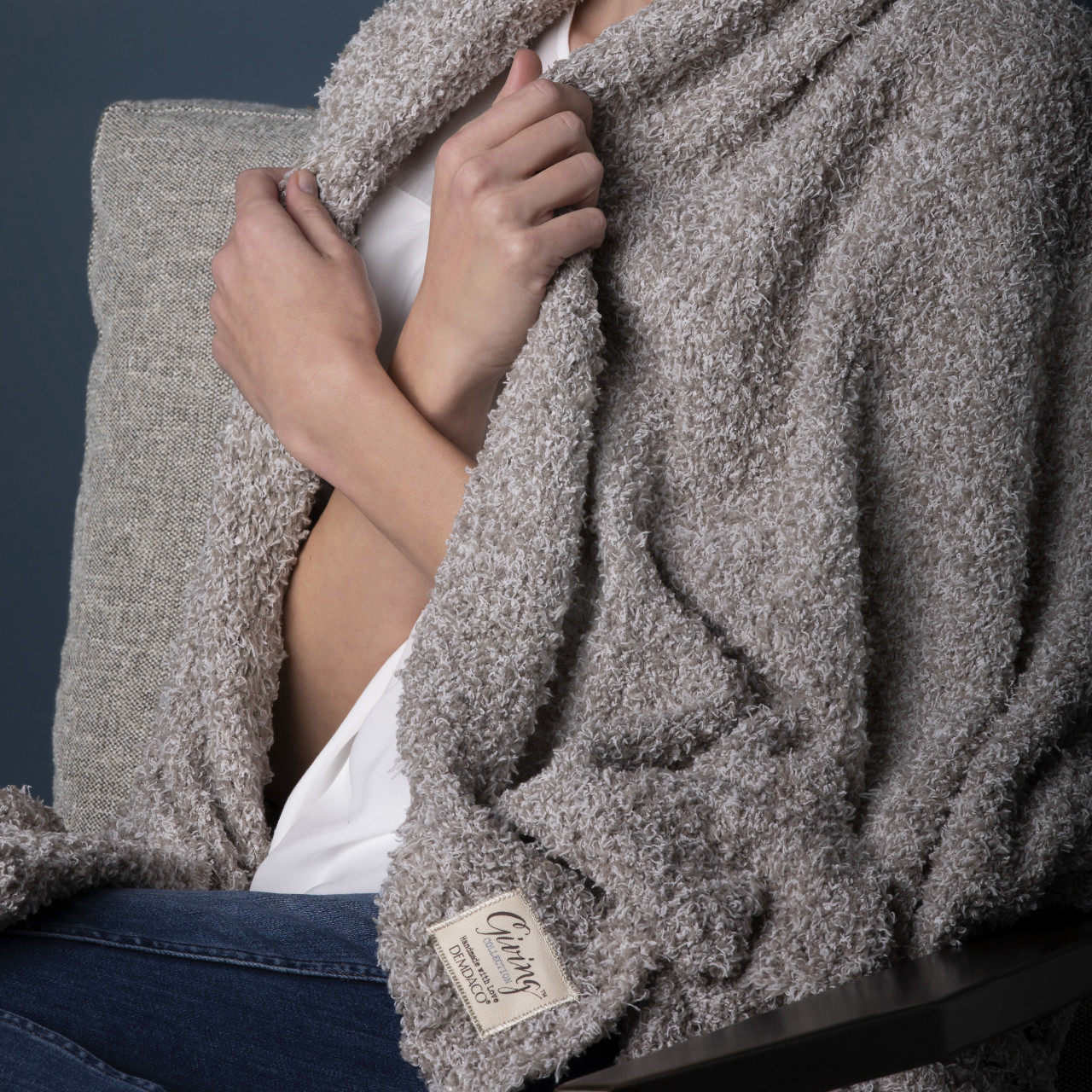 Giving Collection Taupe Giving Blanket 52" x 62" thumbnail