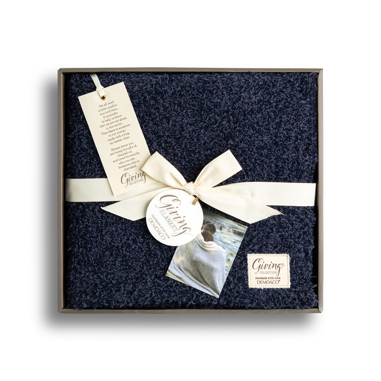 Giving Collection Navy Blue Giving Blanket 52" x 62" thumbnail