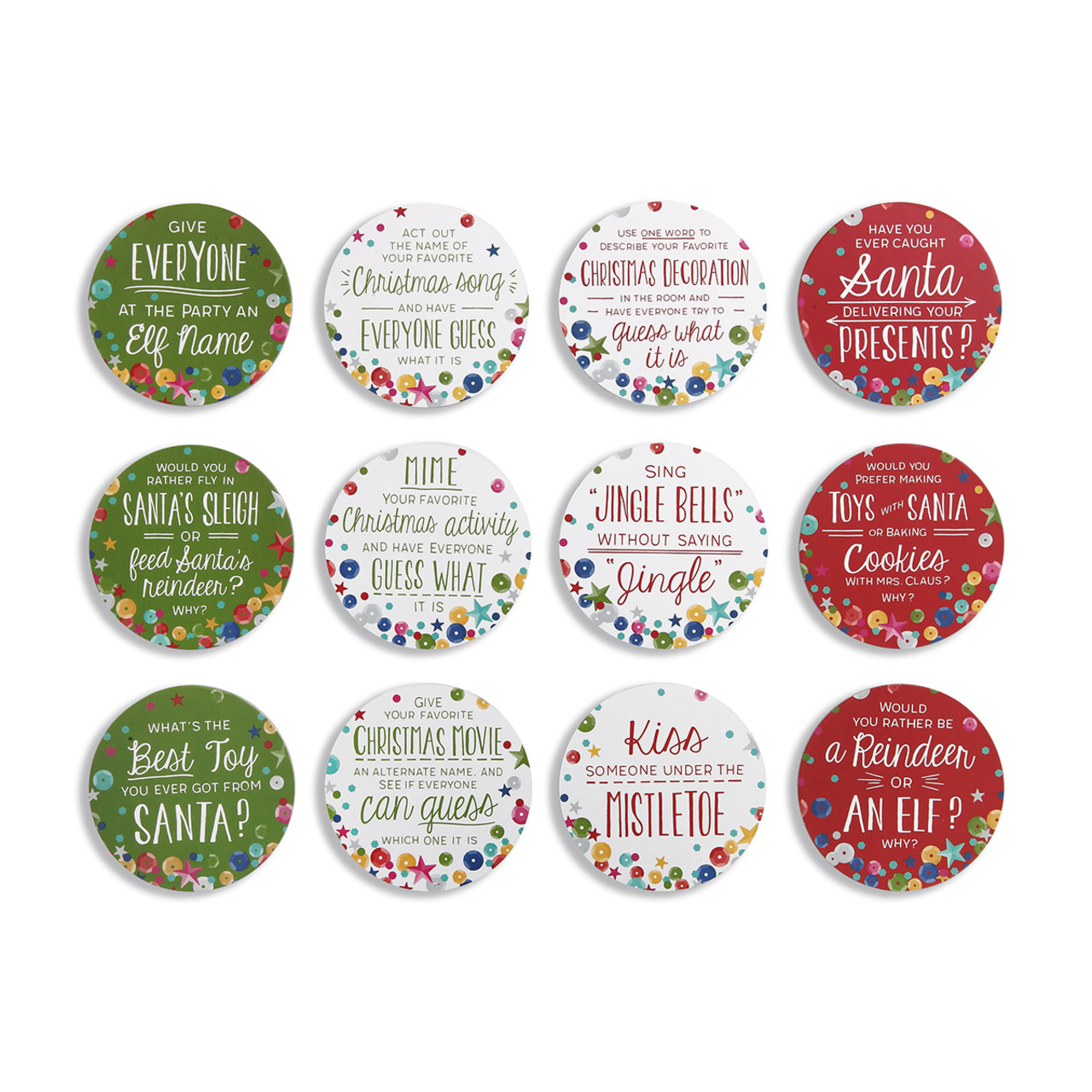 Holiday Party Accessory Conversation Coasters Set of 12 thumbnail