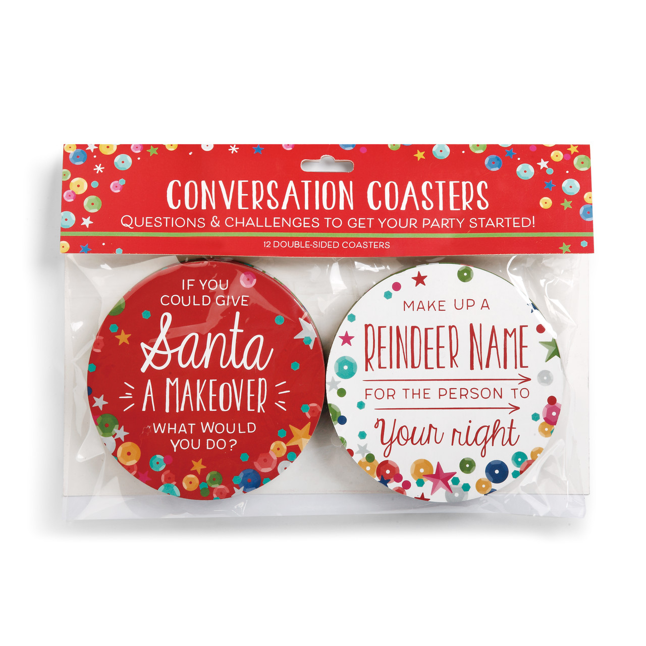 Holiday Party Accessory Conversation Coasters Set of 12 thumbnail