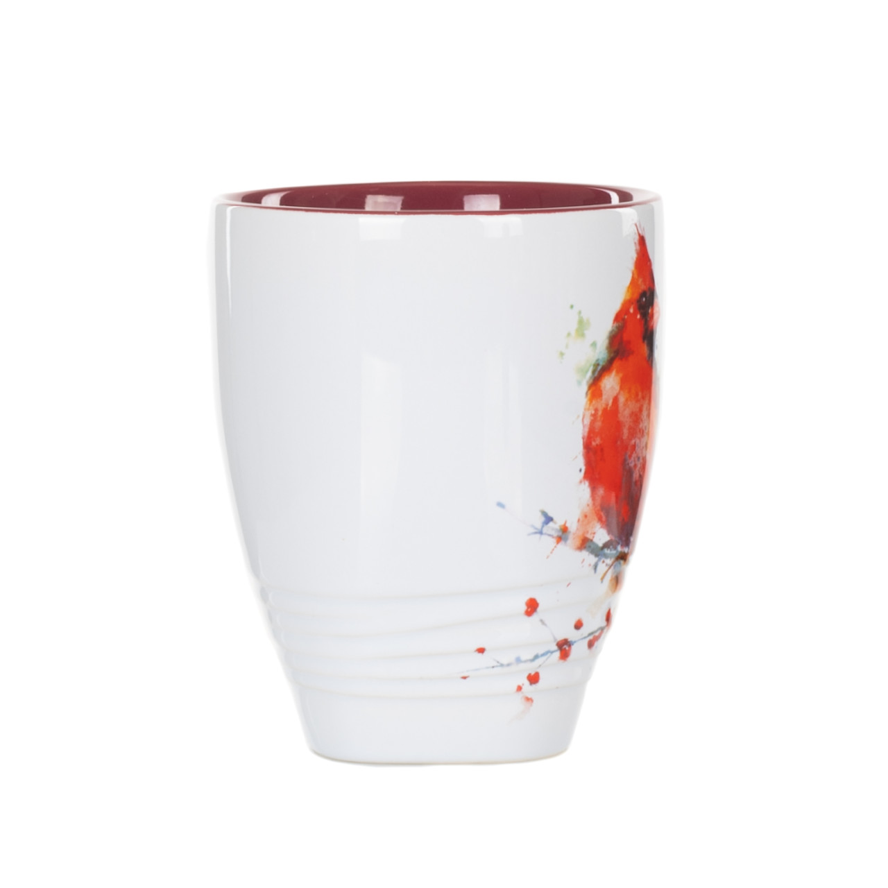 Dean Crouser Watercolor Red and White Cardinal Mug 16oz thumbnail