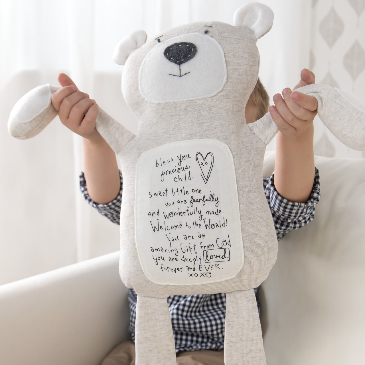 Poetic Threads by Lori Siebert Light Gray Bear 10.5" x 12.5" thumbnail