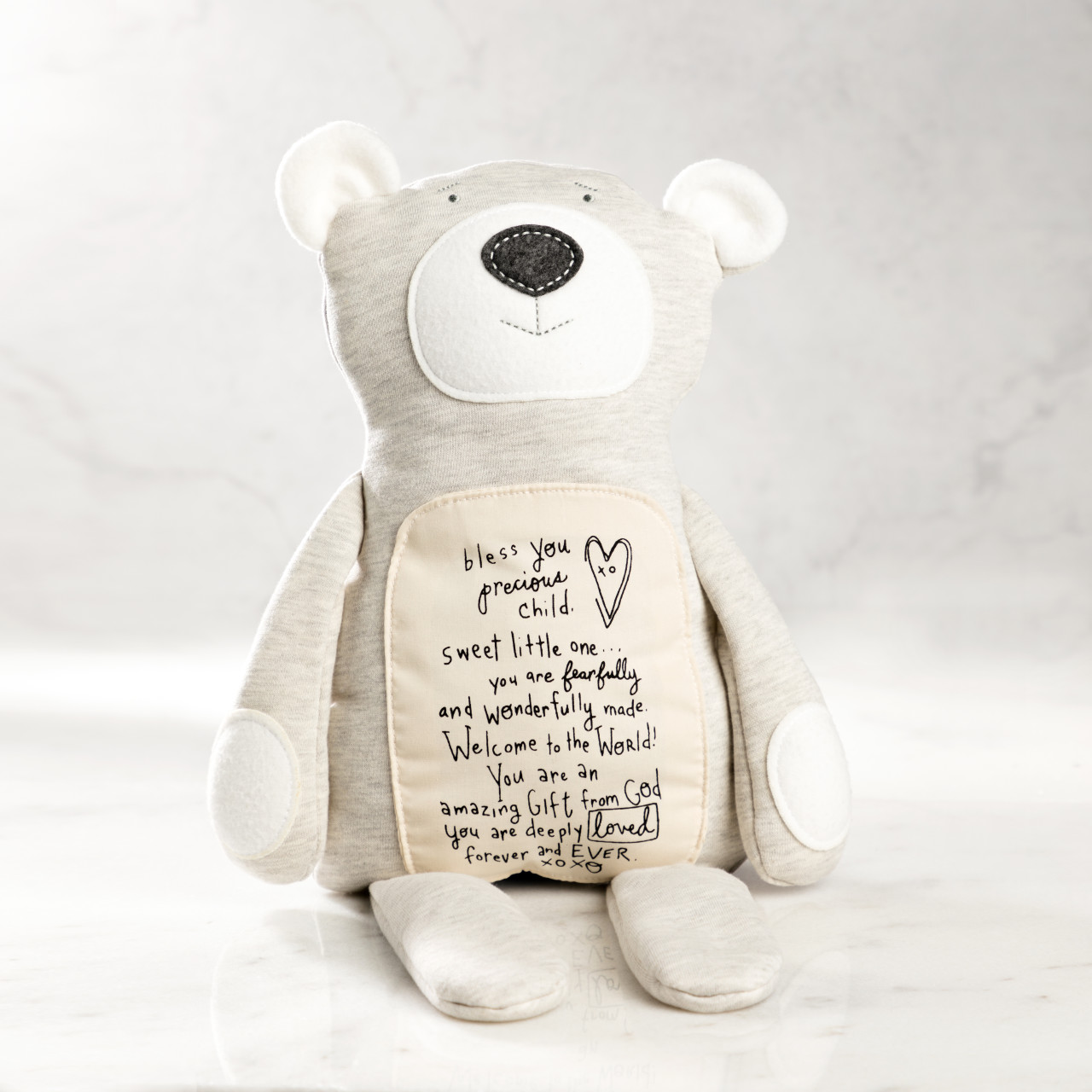 Poetic Threads by Lori Siebert Light Gray Bear 10.5" x 12.5" thumbnail