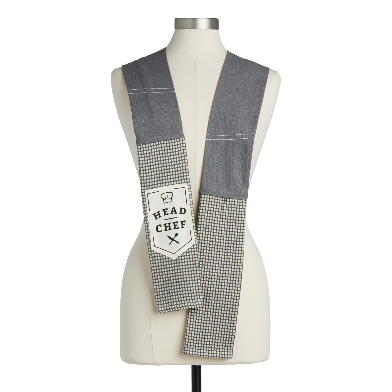 byDesign Serving Two-Toned Gray Head Chef Kitchen Boa 4" x 69" thumbnail