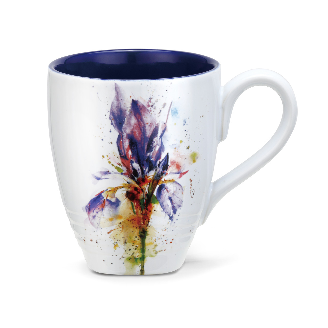 Dean Crouser Stoneware Watercolor Iris Flower Mug 16oz thumbnail