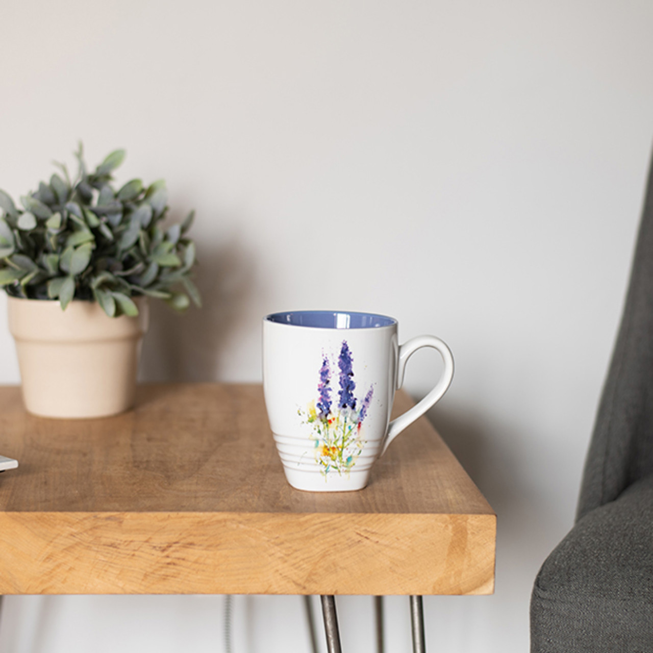 Dean Crouser Stoneware Watercolor Lavender Mug 16oz thumbnail