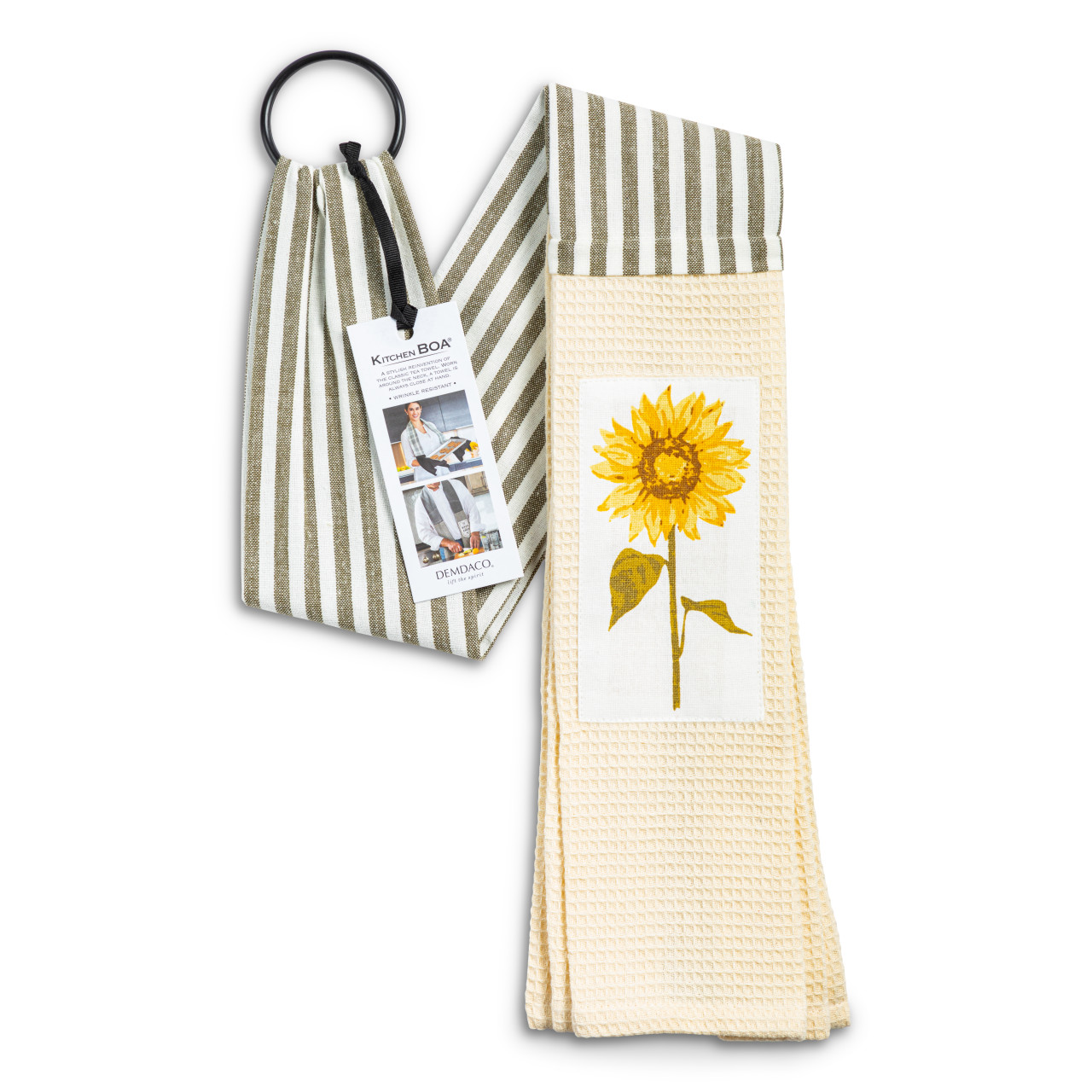 byDesign Serving Cream & Gray Sunflower Kitchen Boa 4" x 69" thumbnail