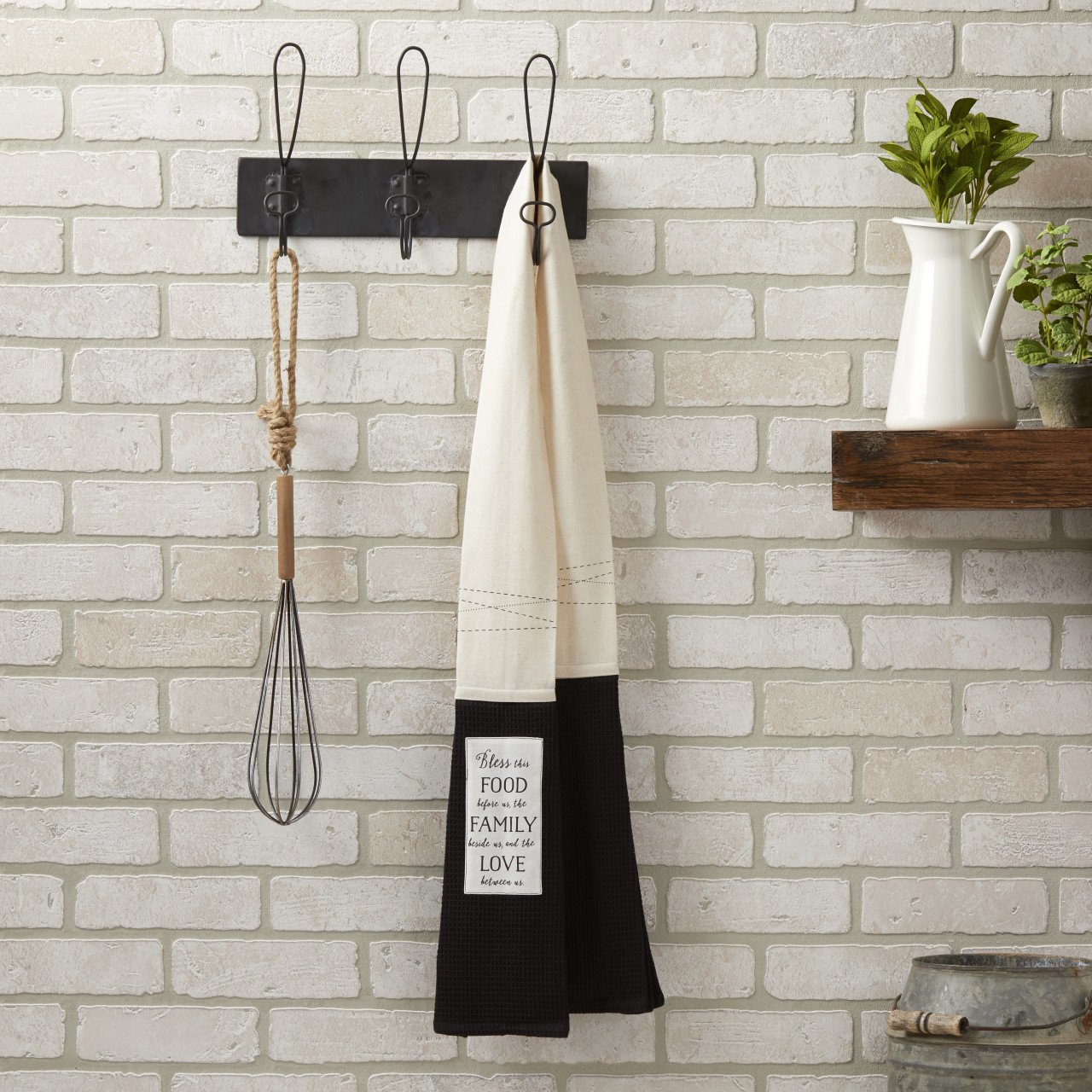 byDesign Serving Black & White Bless Family, Food, Love Kitchen Boa 4" x 69" thumbnail