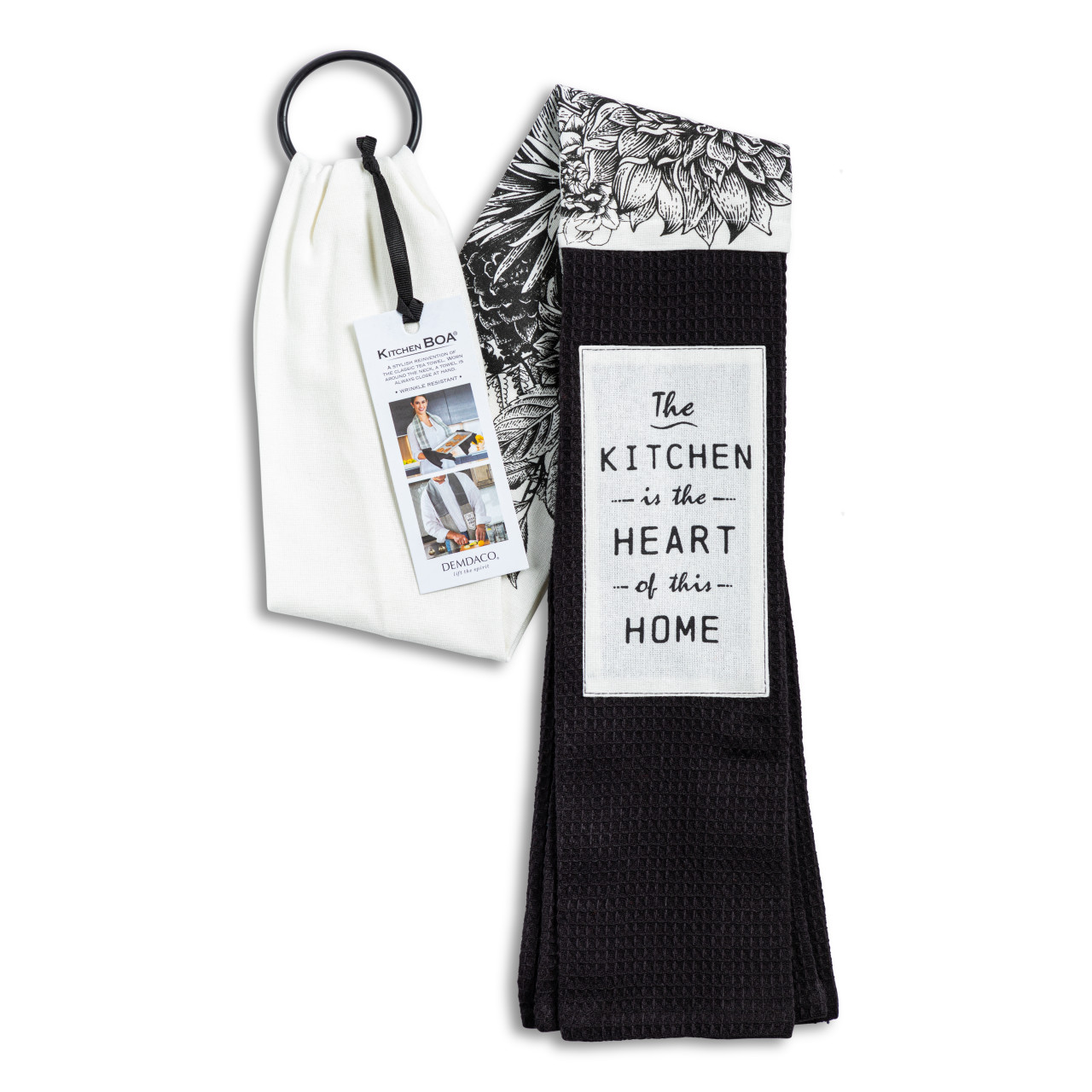byDesign Serving Black & White Heart of Home Kitchen Boa 4" x 69" thumbnail