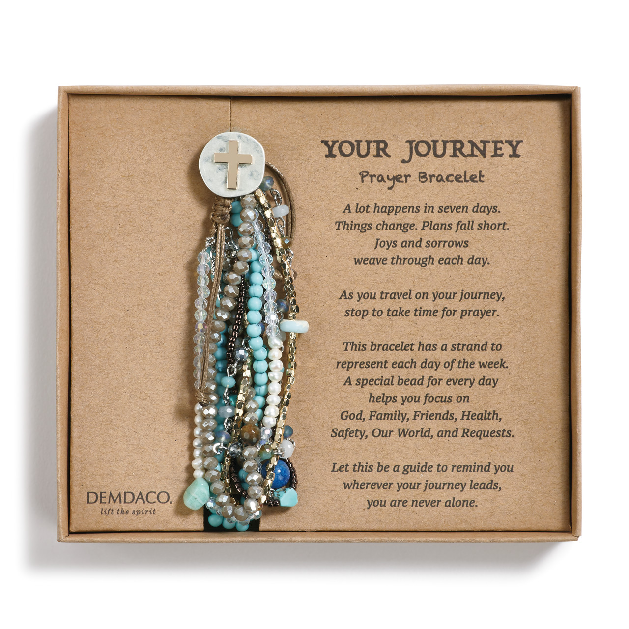 Your Journey Turquoise Adjustable Beaded Prayer Bracelet 7" thumbnail
